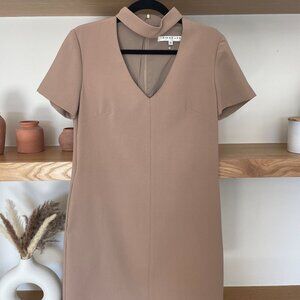 Trina Turk Silver Short Sleeve Dress with Pockets - Camel - Size 4